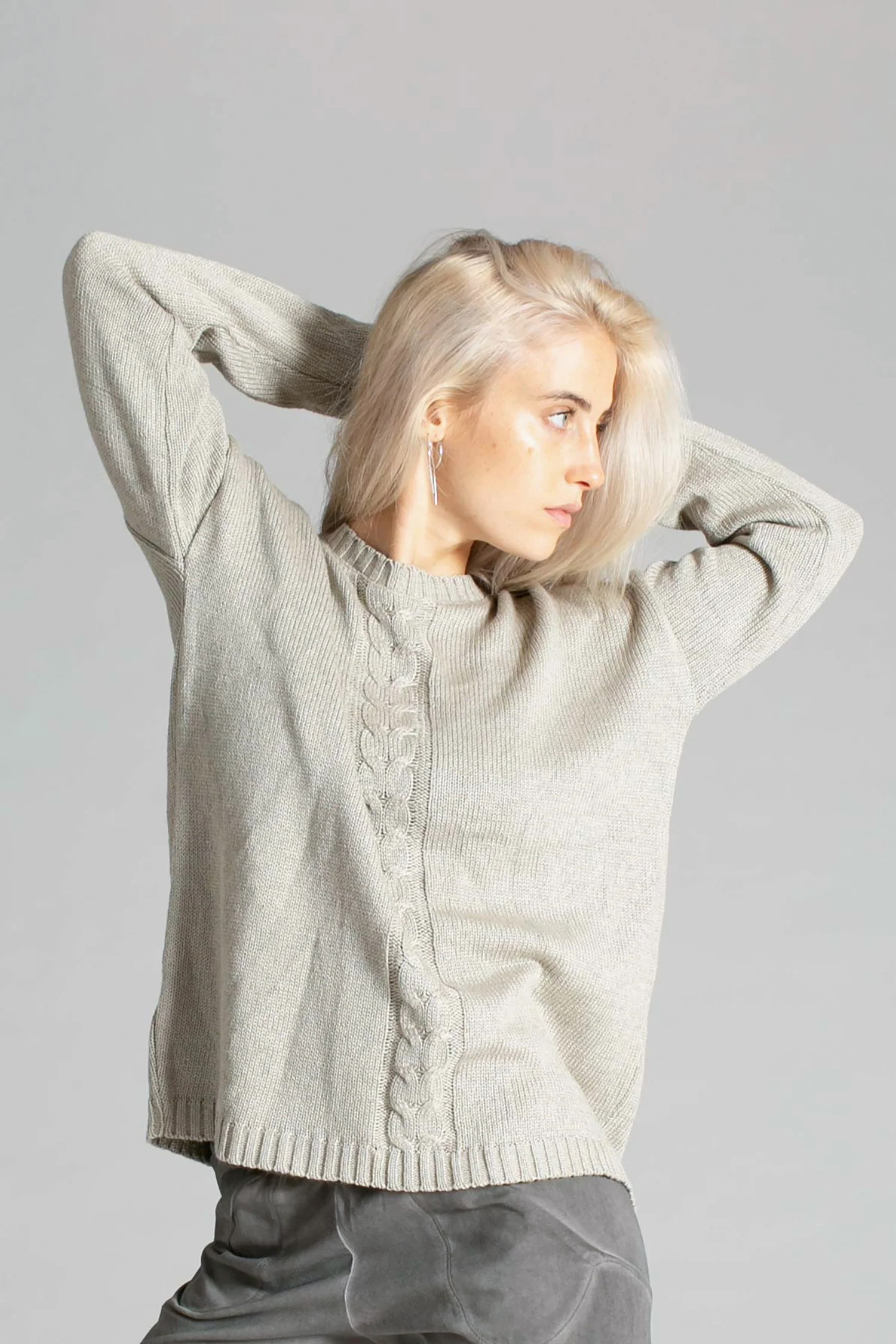 Knitted Braided Box Sweater - Image 3