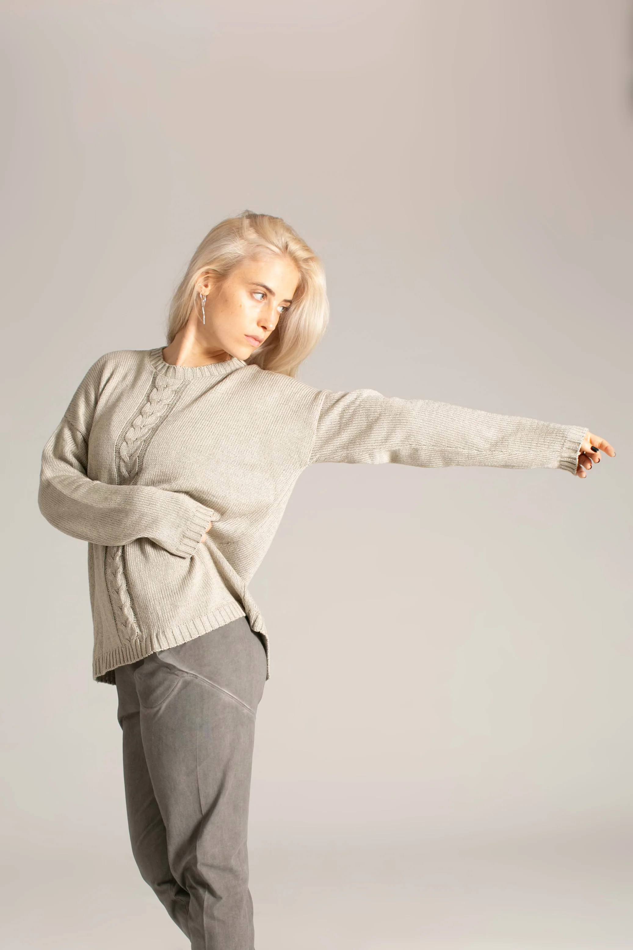 Knitted Braided Box Sweater - Image 4