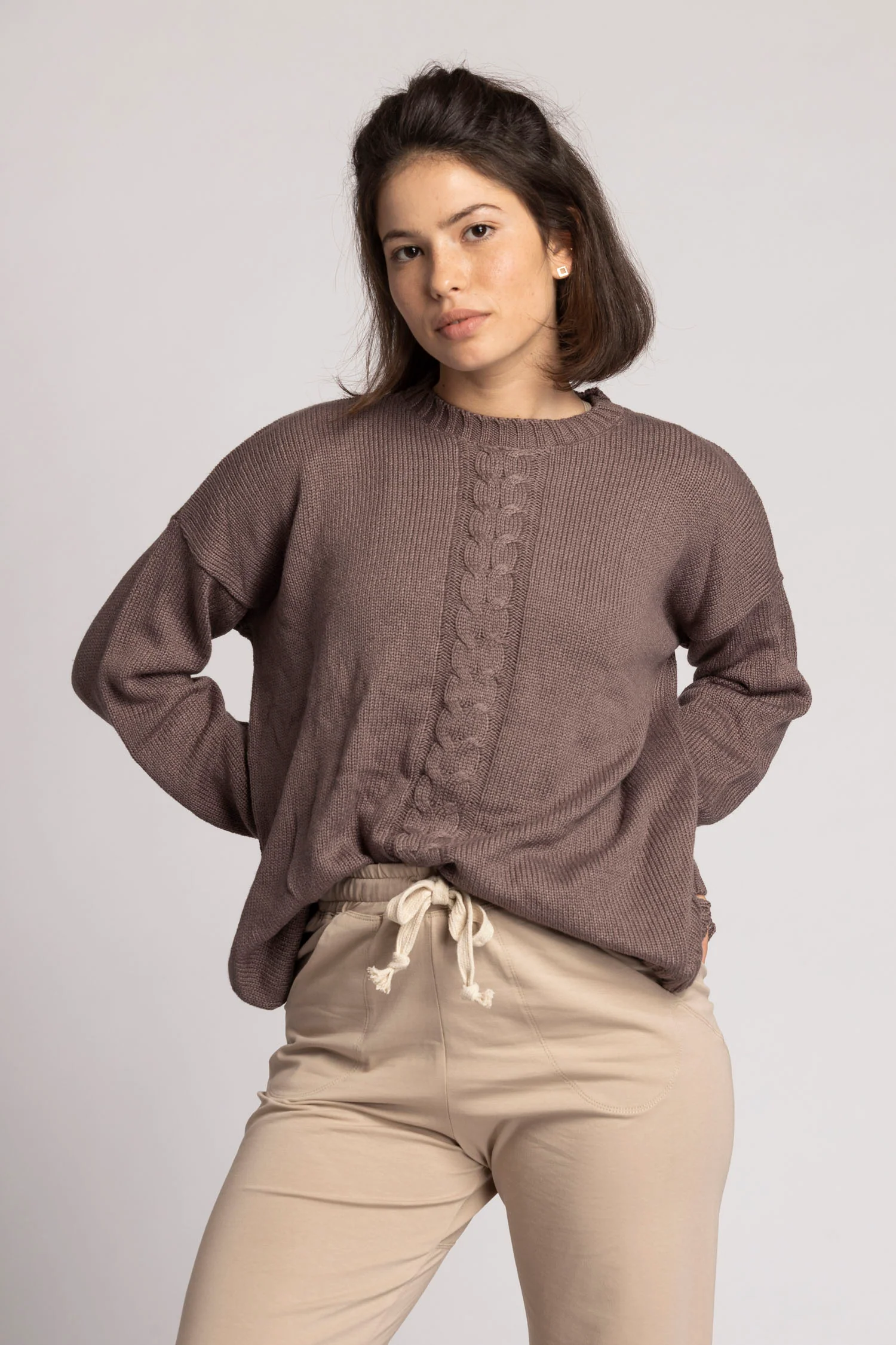 Knitted Braided Box Sweater - Image 4