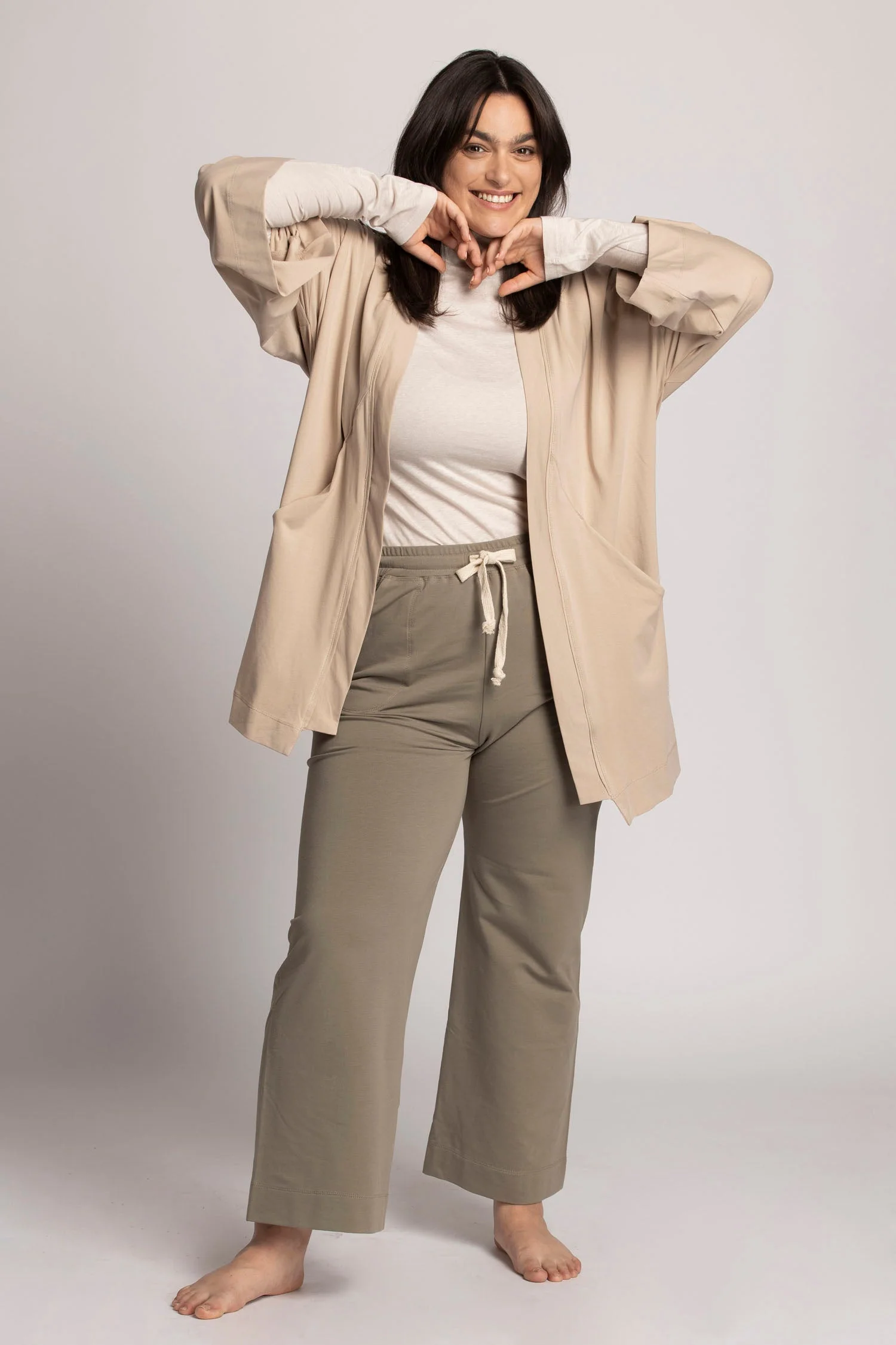 Organic Cotton Lounge Kimono Cardigan - Image 8