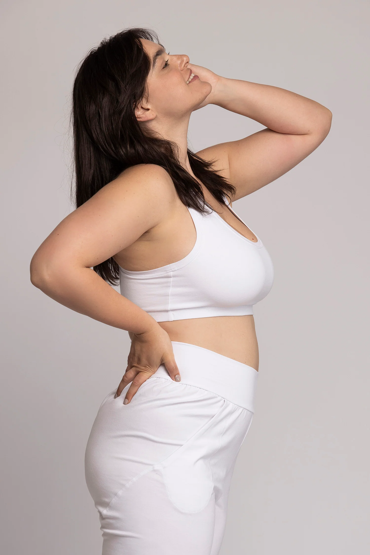 Organic Cotton Pure White Racer-Back Bra - Image 6