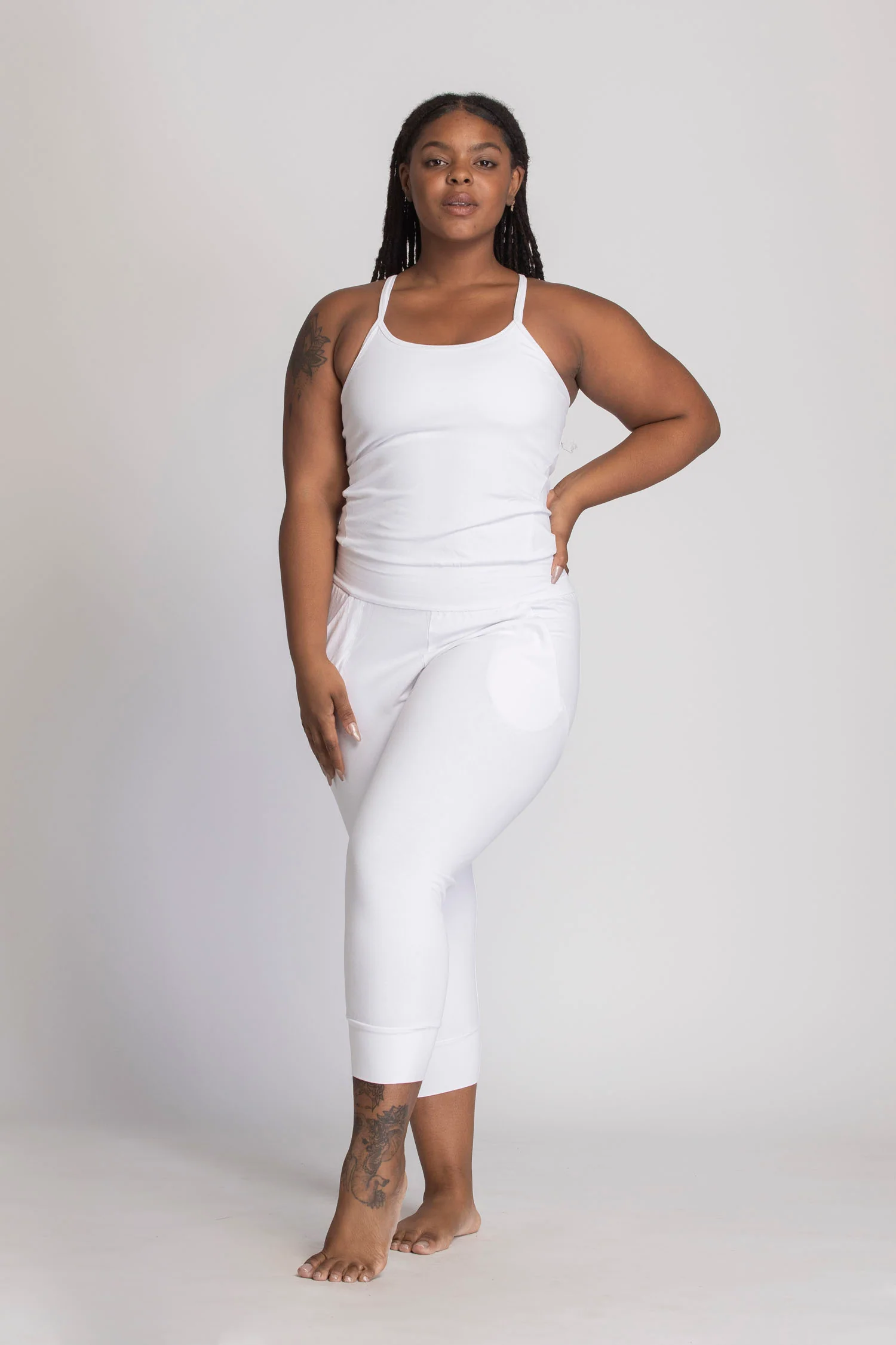 Organic Cotton Pure White Yoga Jumpsuit - Image 3