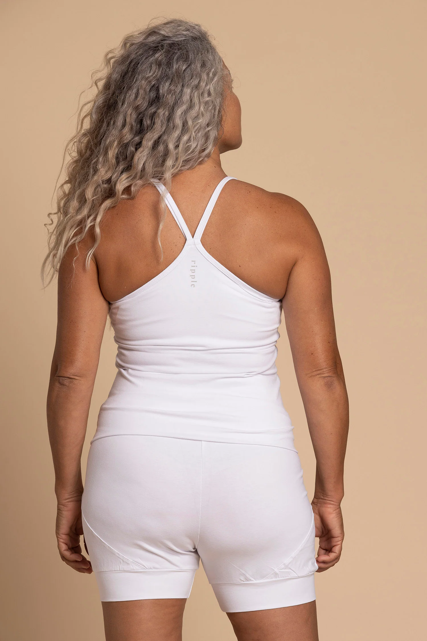 Pure White Criss Cross Yoga Tank Top - Image 3