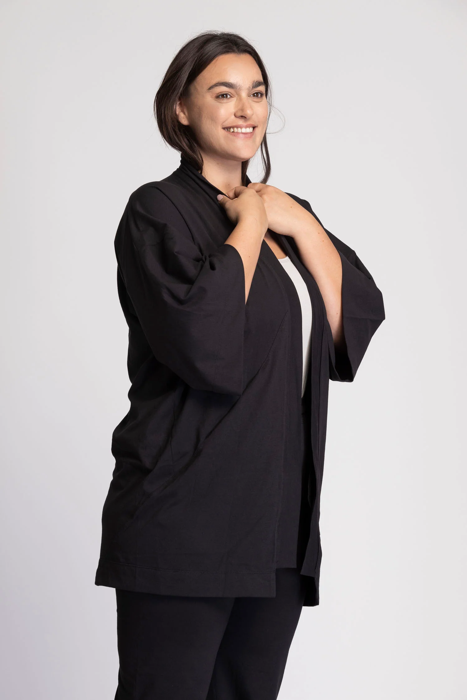 Soft Modal Lounge Kimono Cardigan - Image 3