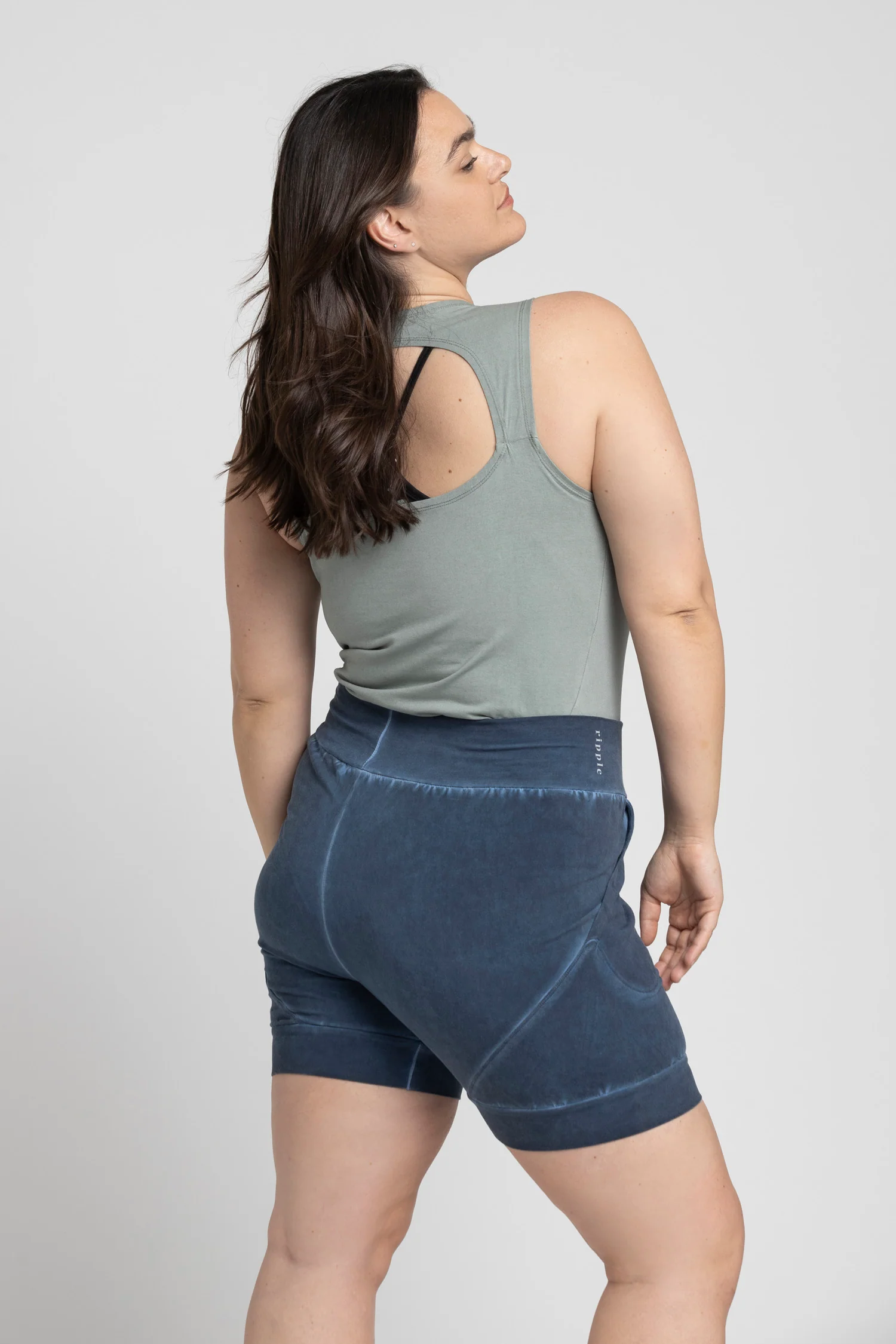 Stonewash Half Moon Open Back Tank Top - Image 4